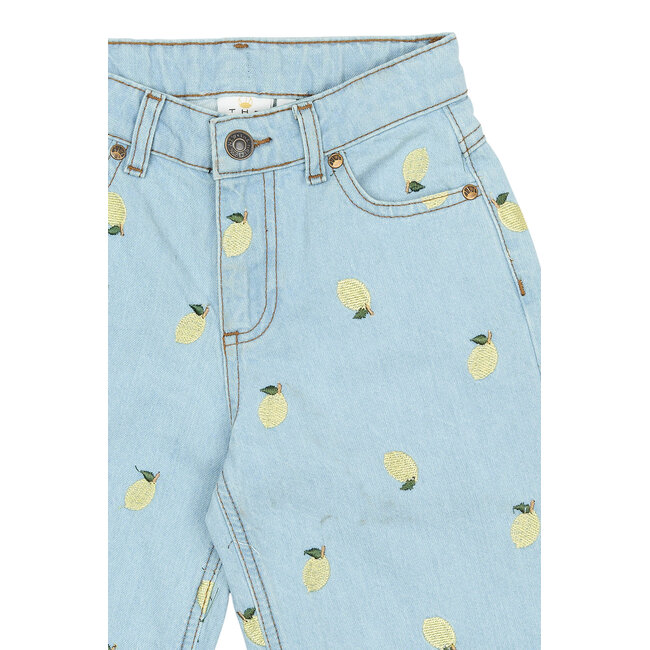 The New jeans Sia wide light blue denim emb