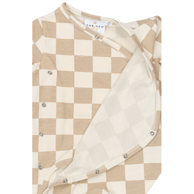 The New Siblings jumpsuit overslag Theo humus check