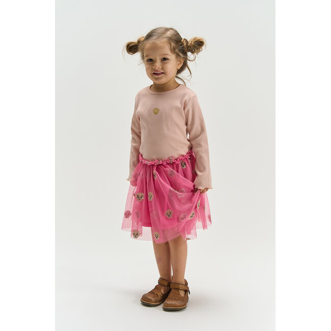 The New Siblings skirt Tulle cashmere rose emb
