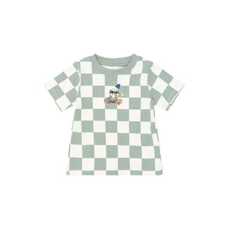 The New Siblings The New Siblings shirt Sebastiaan aqua gray aop