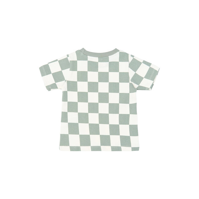 The New Siblings shirt Sebastiaan aqua gray aop