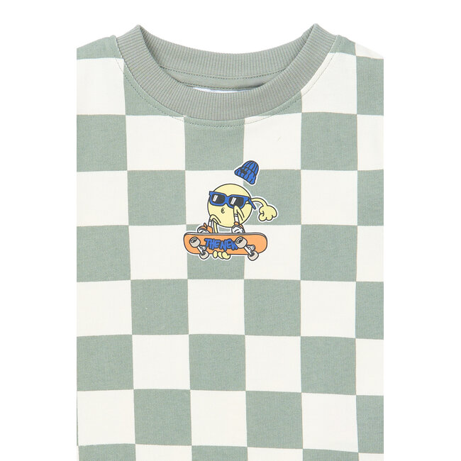 The New Siblings shirt Sebastiaan aqua gray aop