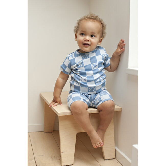 Feetje shortama Chase Check - Premium Summerwear, blauw