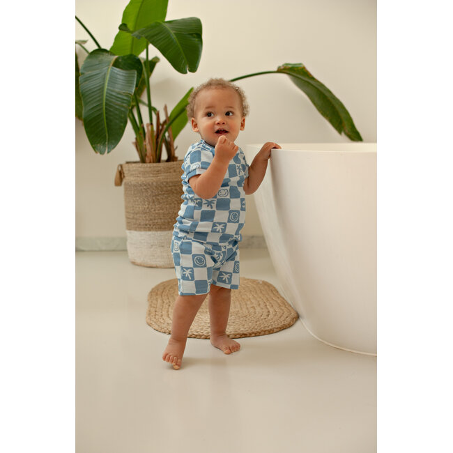 Feetje shortama Chase Check - Premium Summerwear, blauw