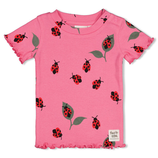 Feetje shortama Lily Ladybug - Premium Summerwear, roze