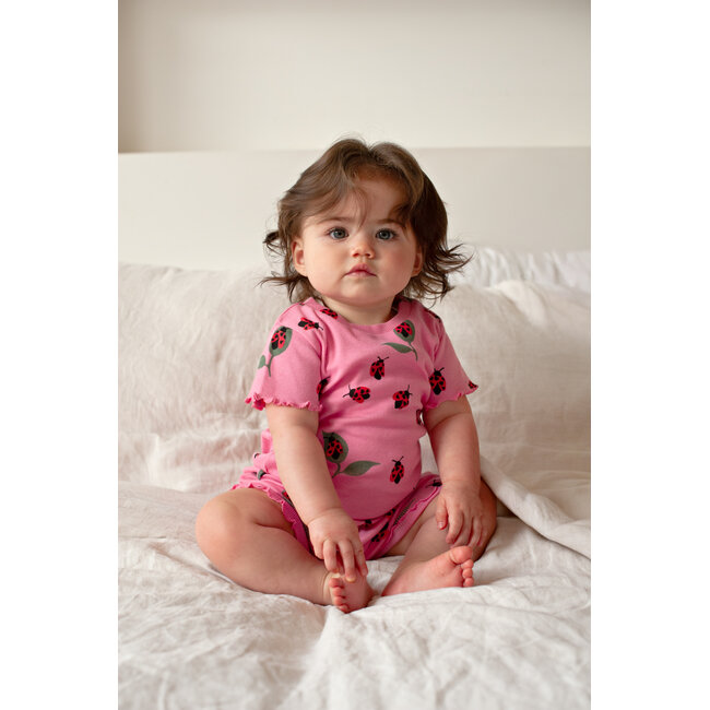 Feetje shortama Lily Ladybug - Premium Summerwear, roze