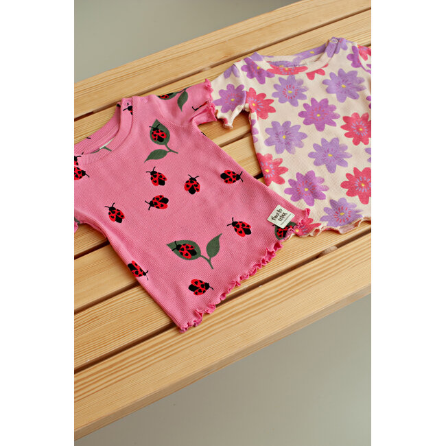 Feetje shortama Lily Ladybug - Premium Summerwear, roze