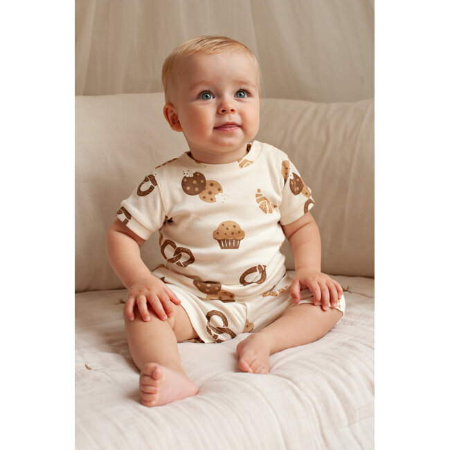 Feetje shortama Cosy Crumbs - Premium Summerwear, offwhite