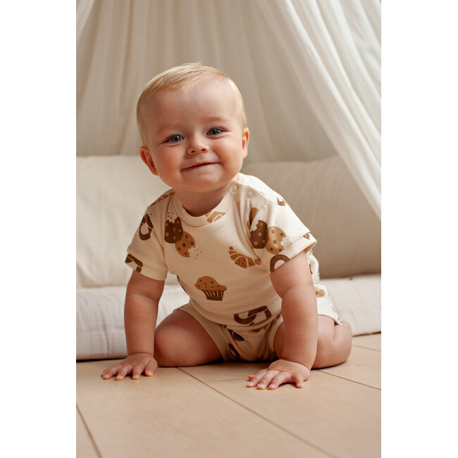 Feetje shortama Cosy Crumbs - Premium Summerwear, offwhite