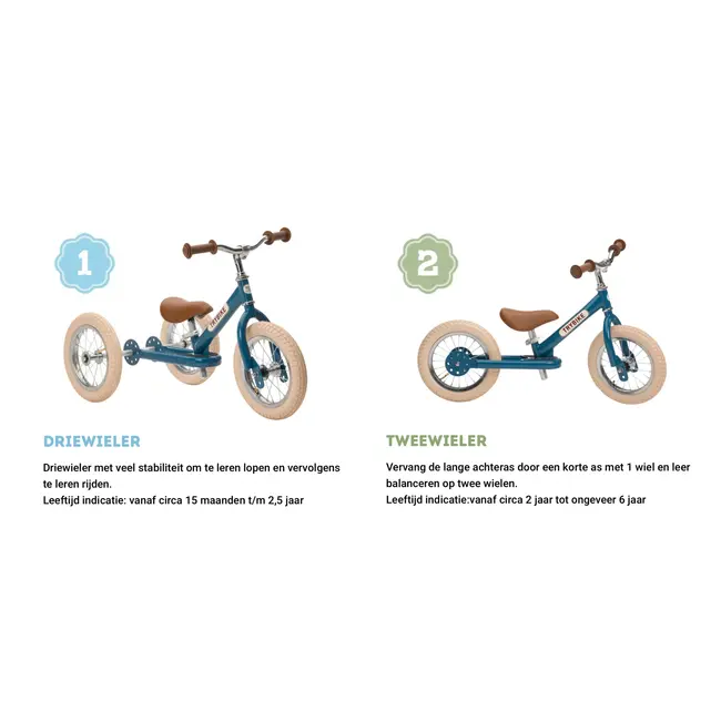 Trybike Steel Tweewieler - Vintage Blue