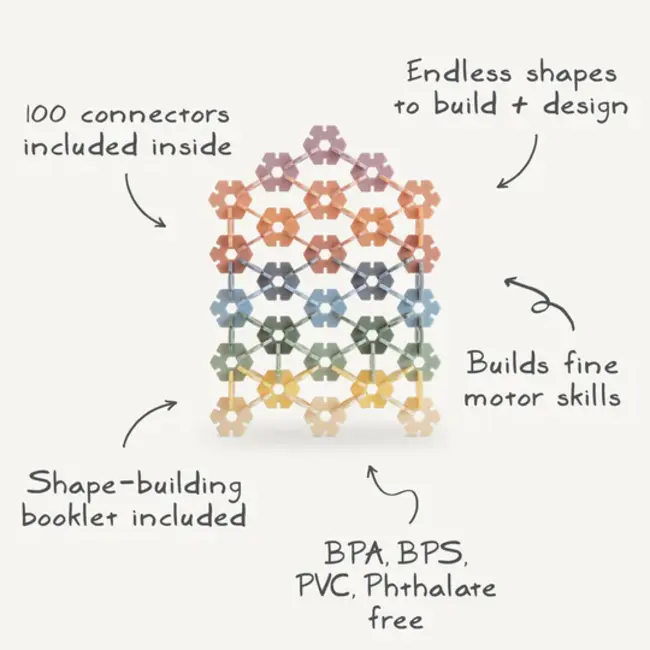 Mushie HEX Connect Building Toy Set