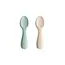 Mushie Silicone Toddler Starter Spoons Cambridge blue - shifting