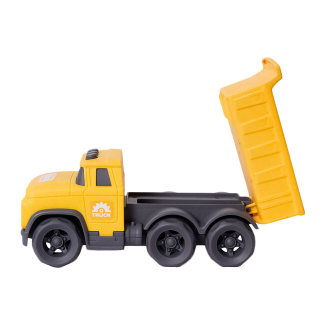 BIOplastic Kiepwagen Geel (24 cm) – Duurzame Eco Zandbakvrachtwagen