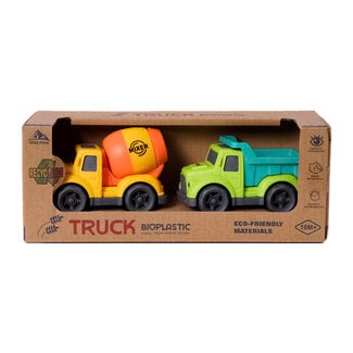 Speelgoedtopdeals BIOplastic Truckset klein 4 - 10,5 cm