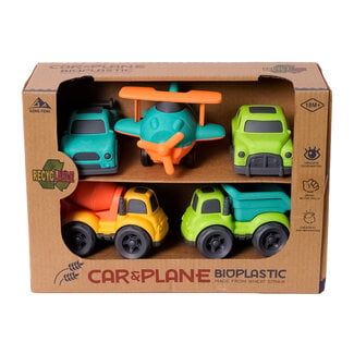 Speelgoedtopdeals BIOplastic Auto en Vliegset 5-delig 3 10,5 cm