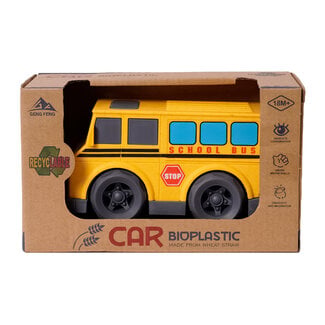 Speelgoedtopdeals BIOplastic Blokwagen Schoolbus - 15 cm
