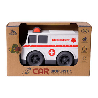 Speelgoedtopdeals BIOplastic Blokwagen Ambulance - 15 cm
