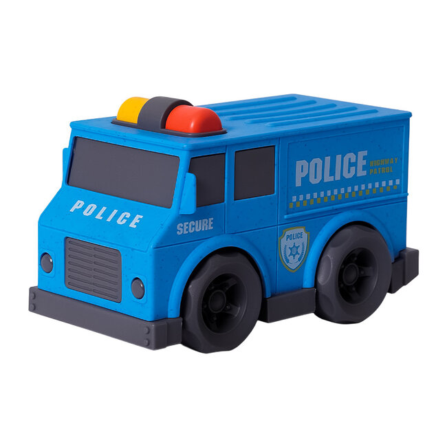 BIOplastic Blokwagen Politiewagen - 15 cm