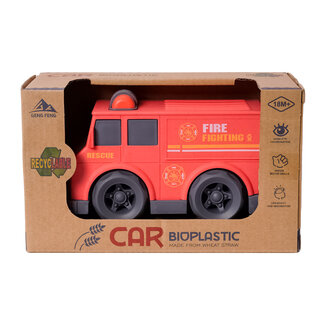Speelgoedtopdeals BIOplastic Blokwagen Brandweerwagen- 15 cm