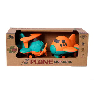 Speelgoedtopdeals BIOplastic Helikopter en Vliegtuig - 9,5 cm