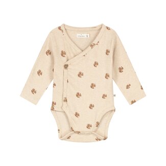 A Tiny Story A Tiny Story, baby romper long sleeve - Beige melange