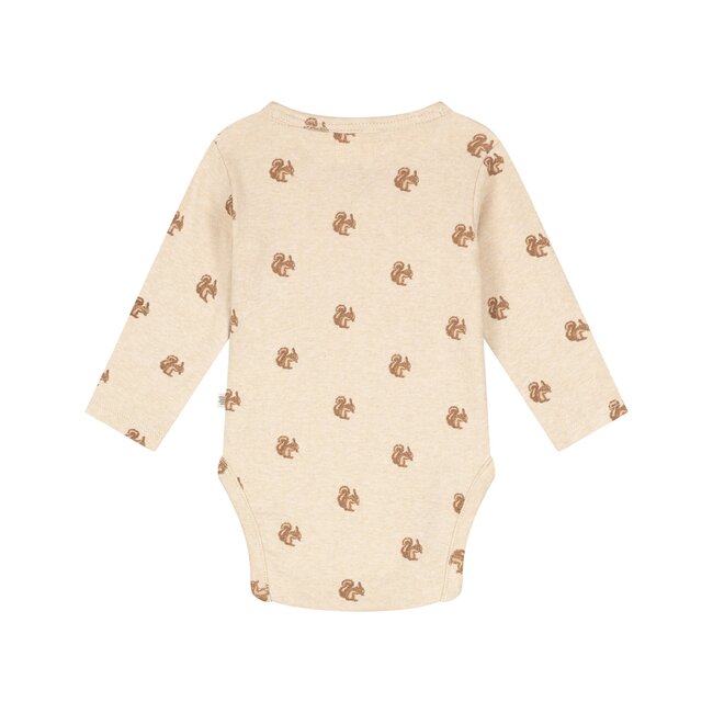 A Tiny Story, baby romper long sleeve - Beige melange