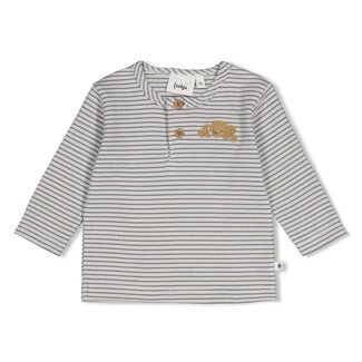 Feetje Feetje , Longsleeve rib met streep - Breakfast Buddy - Blauw