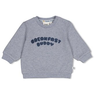 Feetje Feetje , Sweater - Breakfast Buddy - Blauw melange