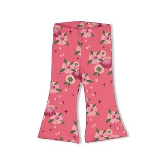 Feetje Feetje , Flare broek AOP - Moon Flowers - Roze