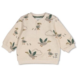 Feetje Feetje , Sweater AOP - Wiggle and Waddle - Offwhite melange