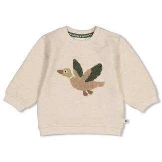 Feetje Feetje , Sweater - Wiggle and Waddle - Offwhite melange