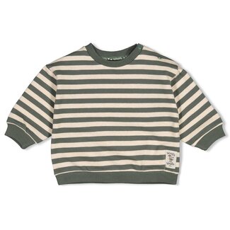 Feetje Feetje , Sweater streep oversized - Wiggle and Waddle - Groen
