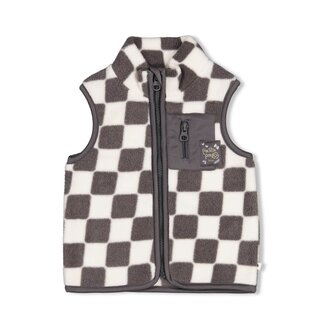 Feetje Feetje , Bodywarmer fleece - Pasta Party - Antraciet