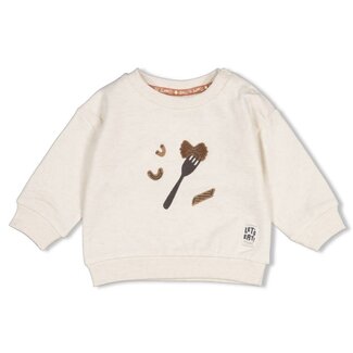 Feetje Feetje , Sweater relaxed fit - Pasta Party - Offwhite melange