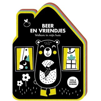Welkom in mijn huis - beer en vriendjes - zwart wit