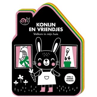 Welkom in mijn huis - konijn en vriendjes - zwart wit