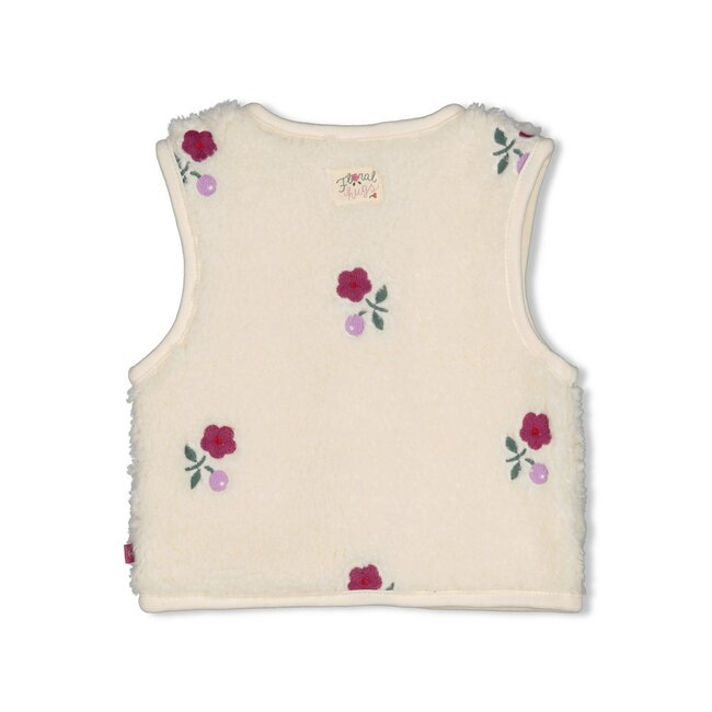 Feetje , Teddy gilet met borduursels - Afternoon Tea - Creme