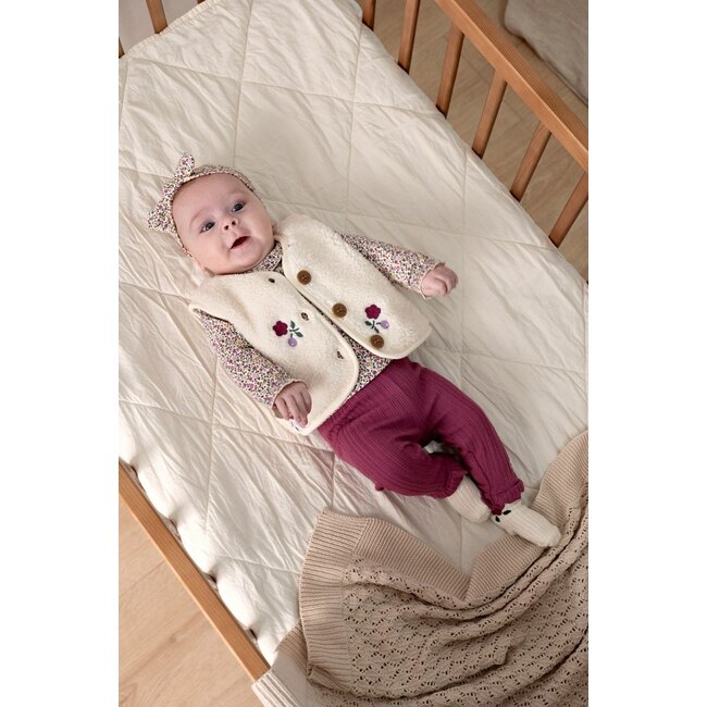 Feetje , Teddy gilet met borduursels - Afternoon Tea - Creme