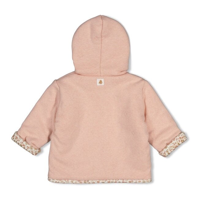 Feetje , Omkeerbaar jasje met capuchon - Fall in Love - Roze melange