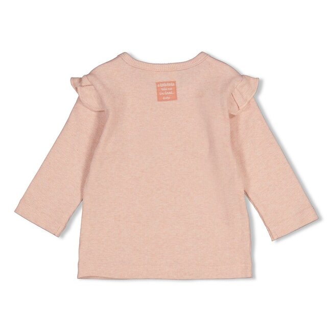 Feetje , Longsleeve rib - Fall in Love - Roze melange