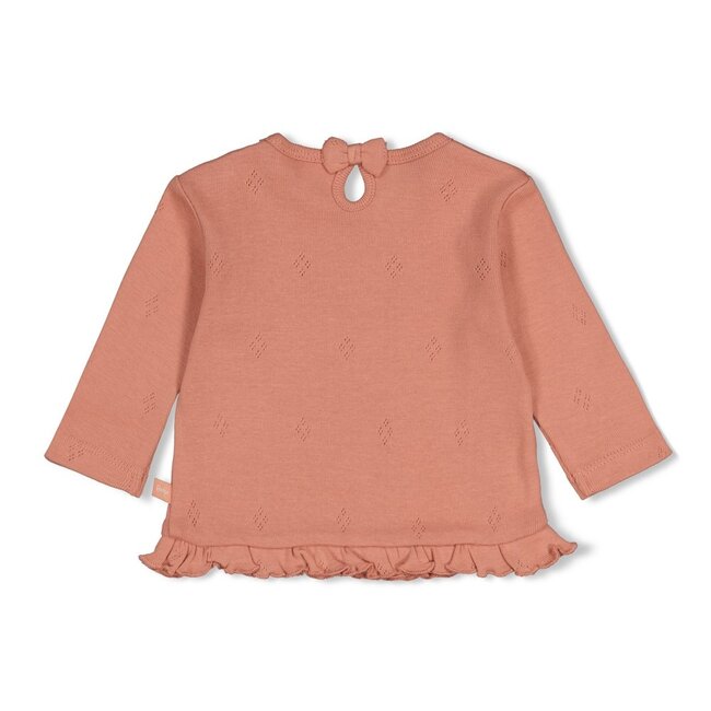 Feetje , Longsleeve pointelle rib - Fall in Love - Roze