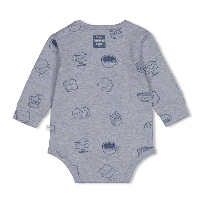 Feetje , Romper AOP - Breakfast Buddy - Blauw melange
