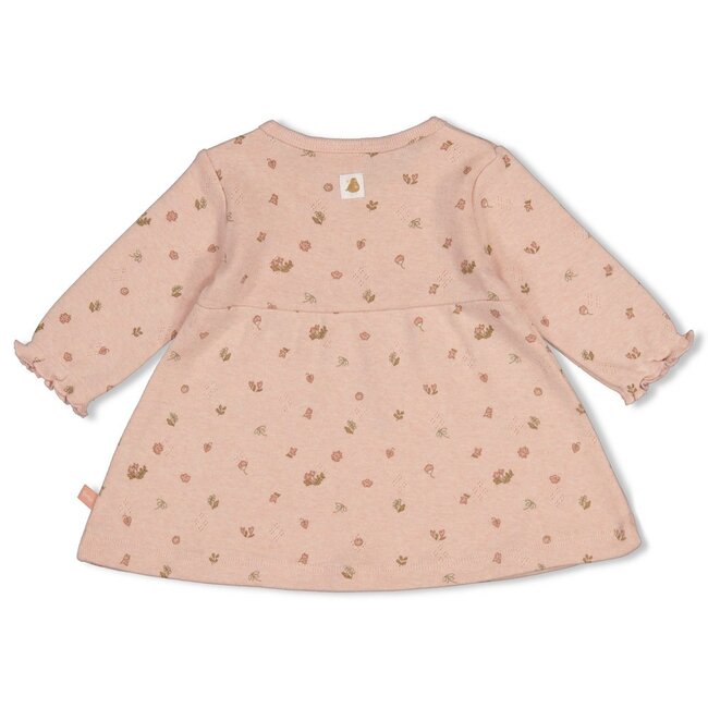Feetje , Jurk pointelle rib AOP - Fall in Love - Roze melange