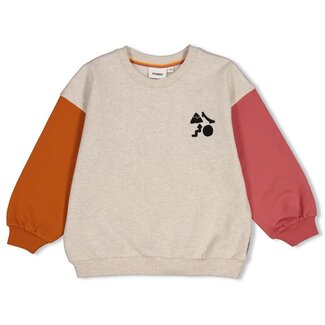 Sturdy Sturdy , Sweater met backprint oversized - Mountain top - Offwhite melange