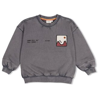 Sturdy Sturdy , Sweater met backprint oversized - Mountain top - Grijs