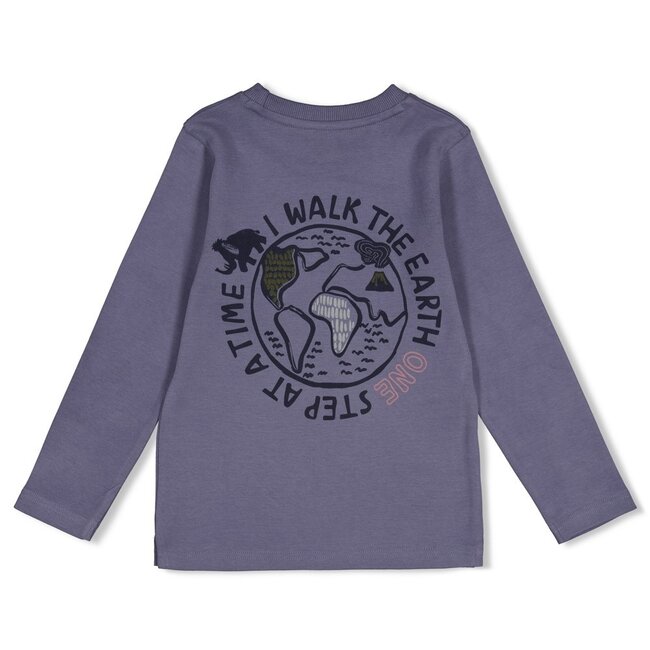 Sturdy , Longsleeve met backprint - Rock the Earth - Blauw