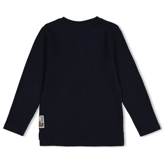 Sturdy , Longsleeve wafelstructuur - Rock the Earth - d.Blauw
