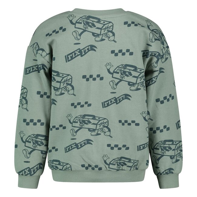 Sturdy , Sweater AOP relaxed fit - Fix It - Jade Groen