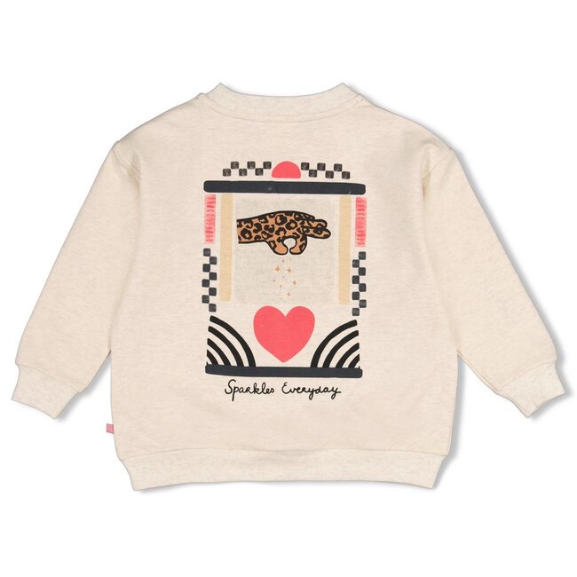 Jubel , Sweater met backprint relaxed fit - City Chic - Offwhite melange
