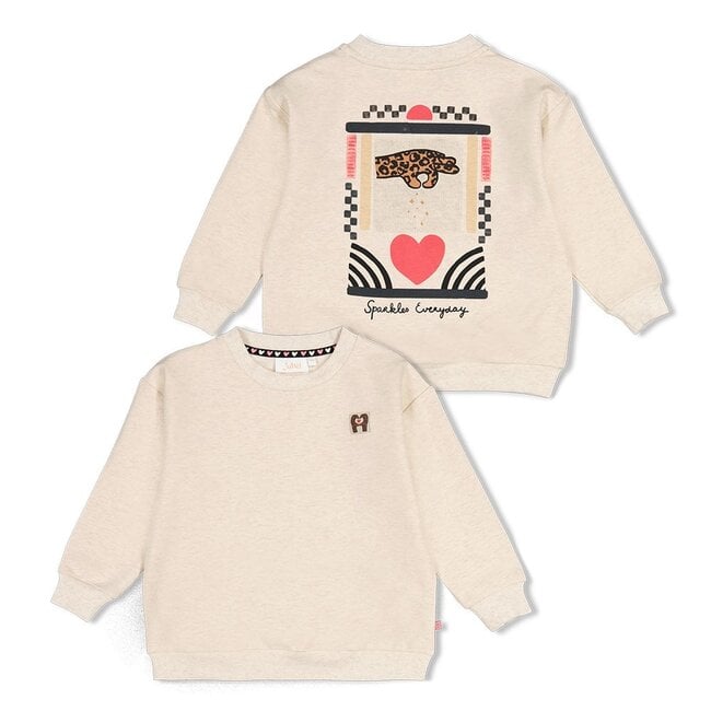 Jubel , Sweater met backprint relaxed fit - City Chic - Offwhite melange